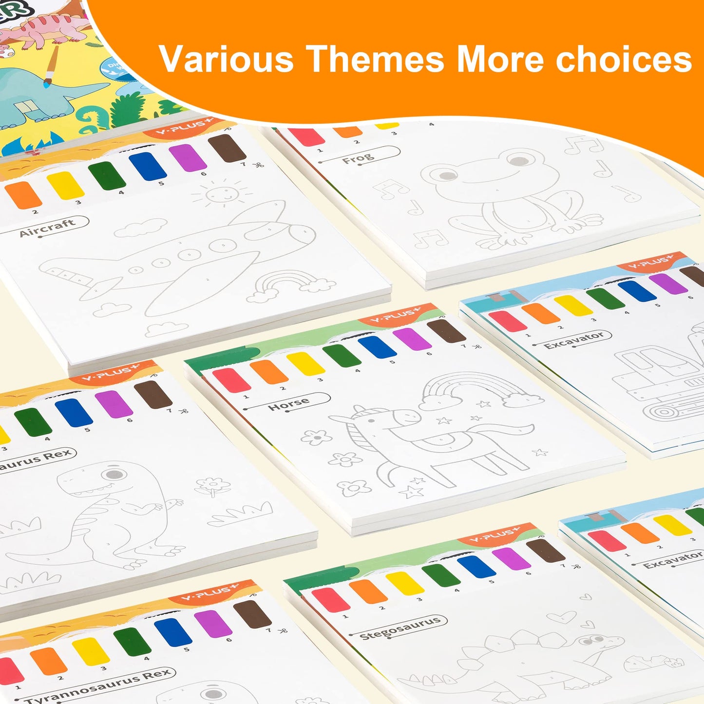 YPLUS Paint with Water Books for Toddlers – Unicorn, 20 Patterns, Brush Pen Included