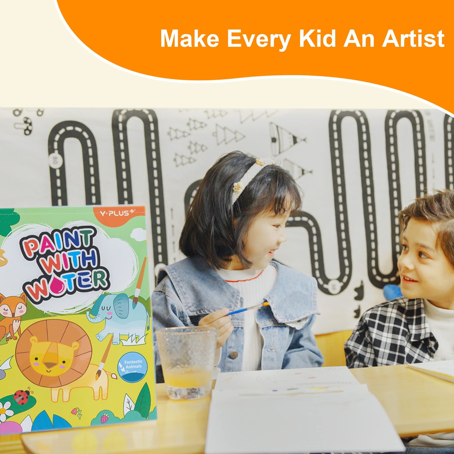 YPLUS Paint with Water Books for Toddlers – Unicorn, 20 Patterns, Brush Pen Included