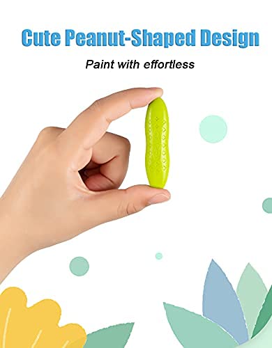 YPLUS Peanut Crayons for Kids – 24 Pastel Colors, Non-Toxic & Washable