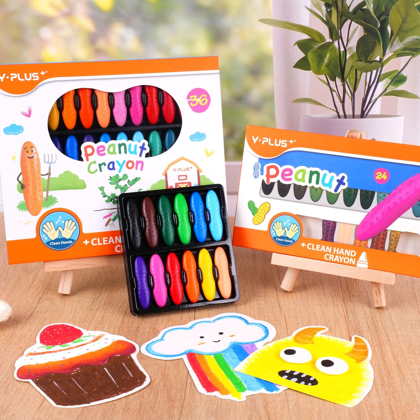 YPLUS Peanut Crayons for Kids — 36 Colors, Non-Toxic, Easy-Grip, Durable Toddler Crayons