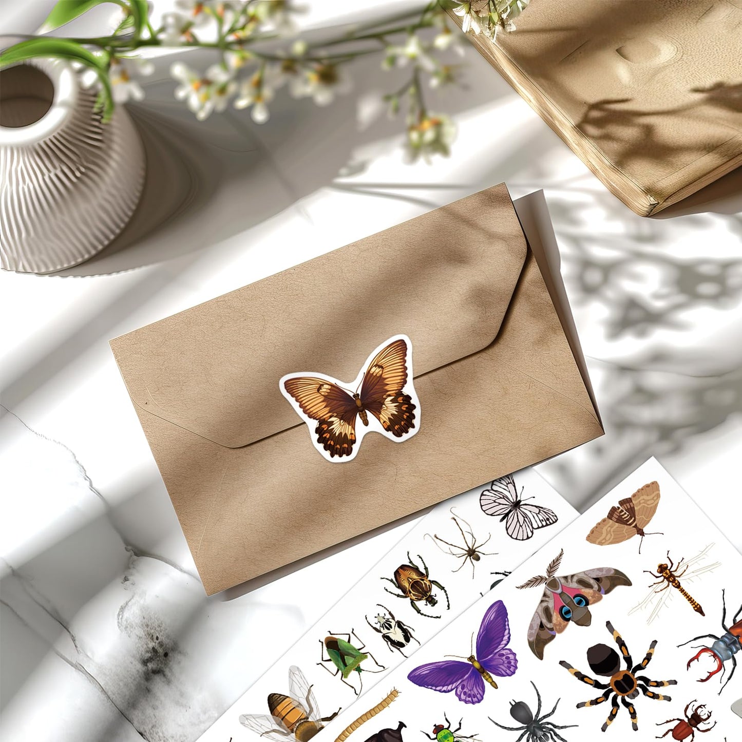 Yqskt 1056 PCS Bug Stickers – 32 Sheets Insect Sticker Pack for Kids | Waterproof Vinyl for Laptops, Water Bottles, and Scrapbooks