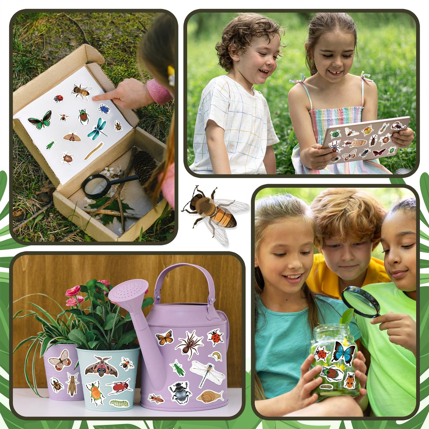 Yqskt 1056 PCS Bug Stickers – 32 Sheets Insect Sticker Pack for Kids | Waterproof Vinyl for Laptops, Water Bottles, and Scrapbooks
