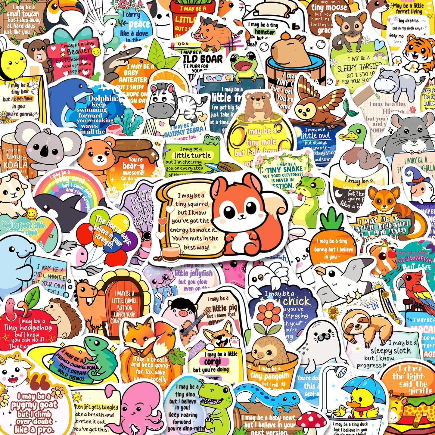 Yqskt 200PCS Emotional Support Animal Stickers – Motivational Vinyl Sticker Pack for Water Bottles, Laptops & Journals