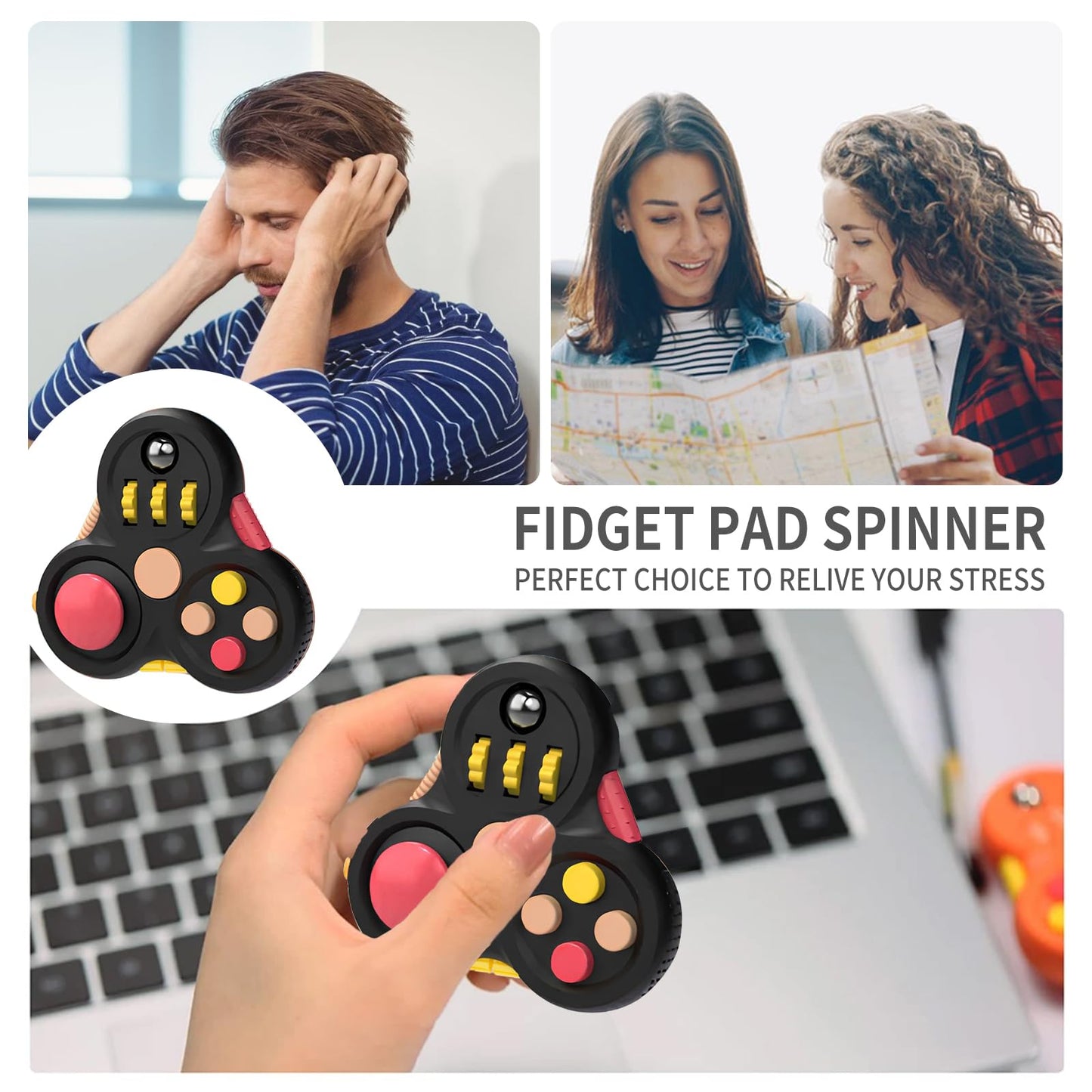 Yrissmiss Fidget Pad for Adults — Quiet Stress Relief Fidget Toy, ADHD & Autism Friendly, Desk & Travel