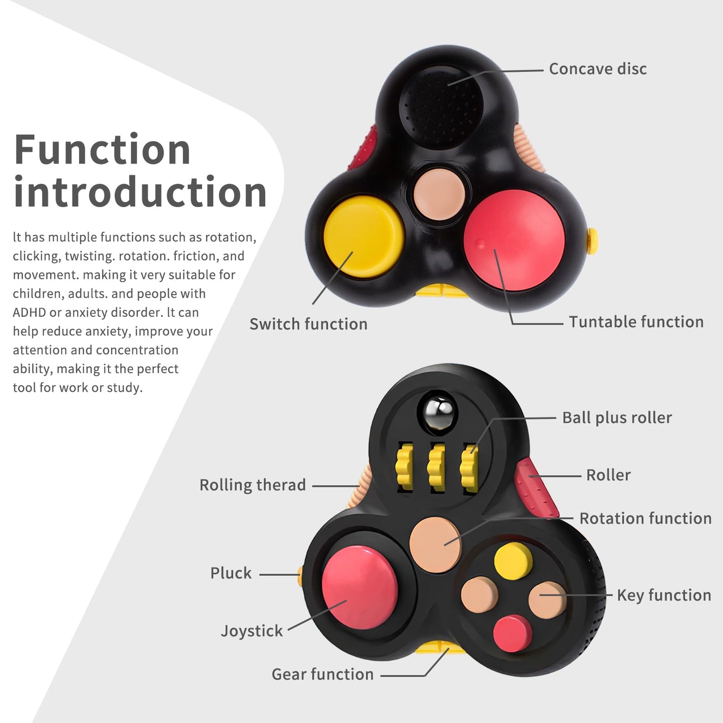 Yrissmiss Fidget Pad for Adults — Quiet Stress Relief Fidget Toy, ADHD & Autism Friendly, Desk & Travel
