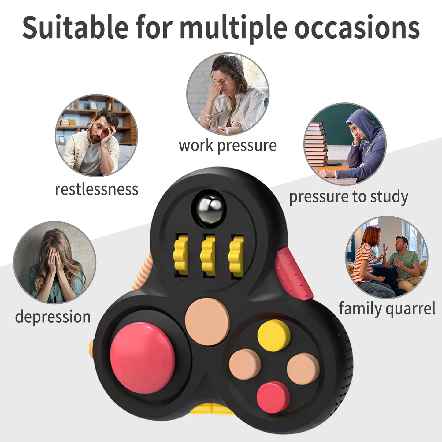 Yrissmiss Fidget Pad for Adults — Quiet Stress Relief Fidget Toy, ADHD & Autism Friendly, Desk & Travel