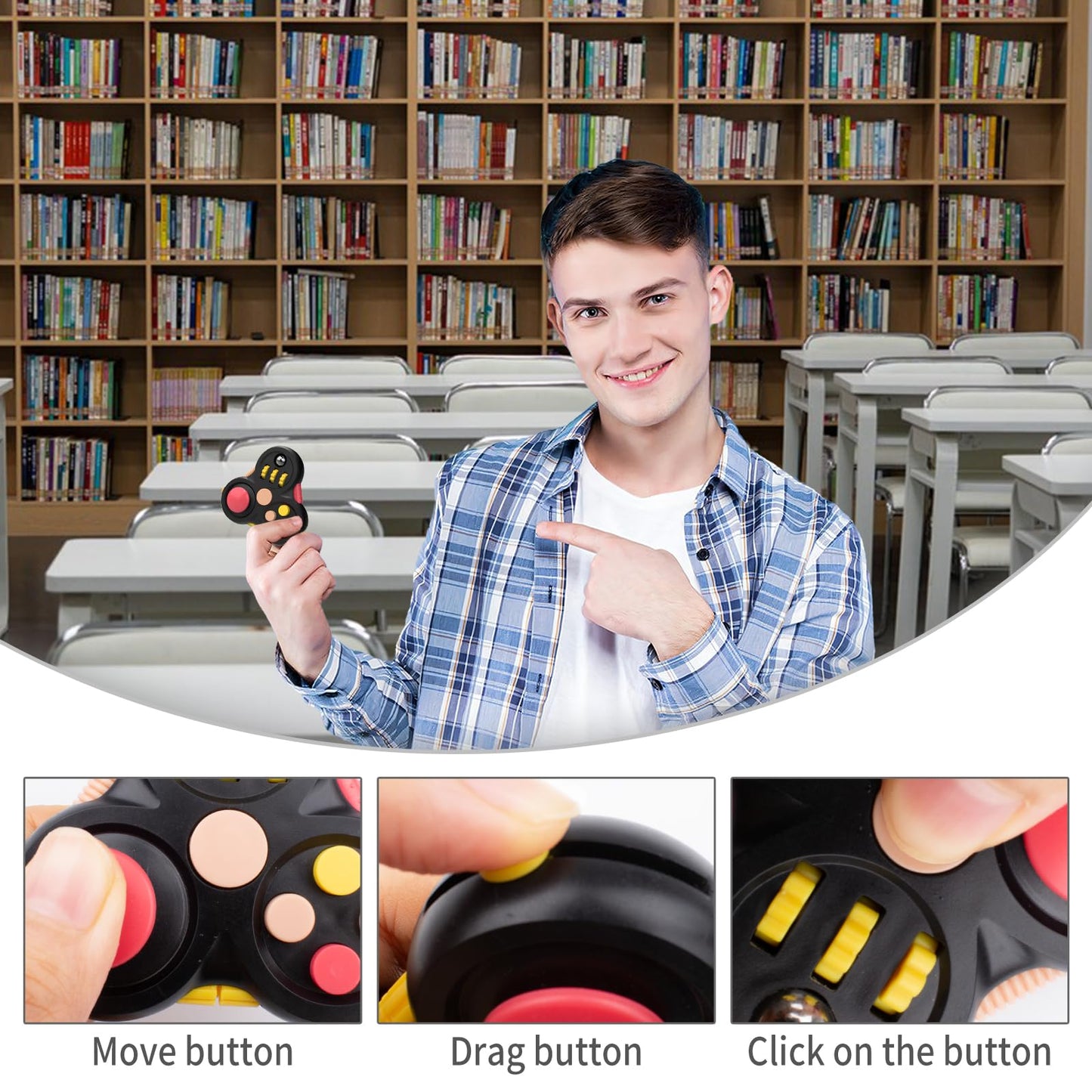 Yrissmiss Fidget Pad for Adults — Quiet Stress Relief Fidget Toy, ADHD & Autism Friendly, Desk & Travel