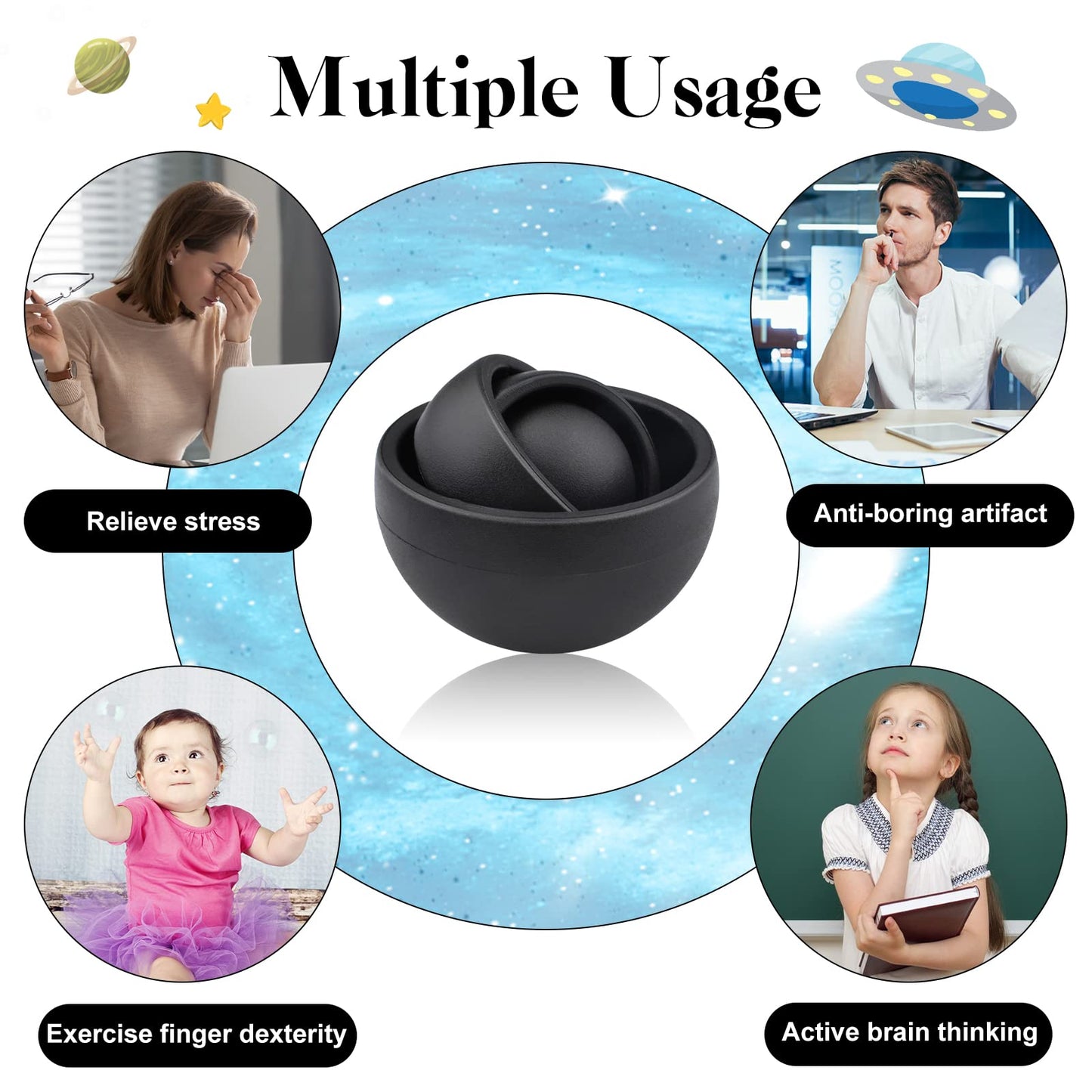 Yrissmiss Fidget Toys – Stress Relief Spinner for Adults & Kids (ADHD & Autism)