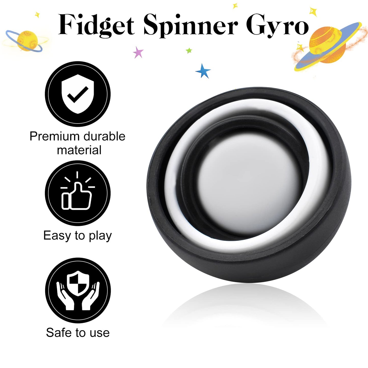Yrissmiss Fidget Toy for Adults & Kids — Stress Relief, Quiet Finger Spinner