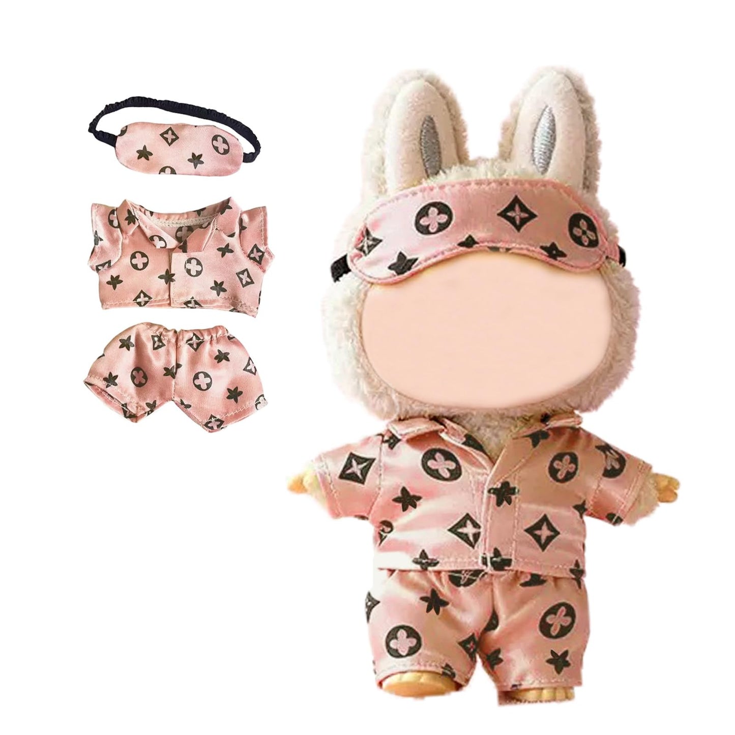 Yrlisfon Pink Doll Clothes Set for 17cm Labubu-Compatible Dolls | Cute Outfit Accessories