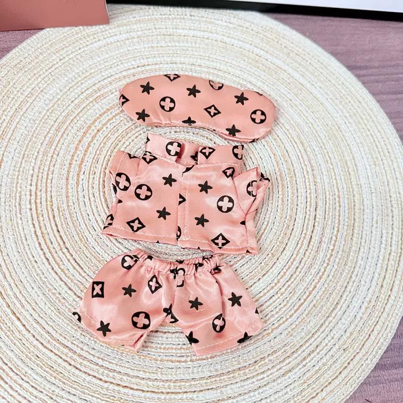 Yrlisfon Pink Doll Clothes Set for 17cm Labubu-Compatible Dolls | Cute Outfit Accessories