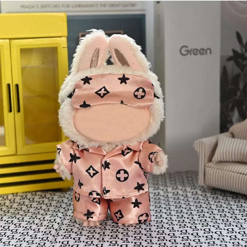 Yrlisfon Pink Doll Clothes Set for 17cm Labubu-Compatible Dolls | Cute Outfit Accessories