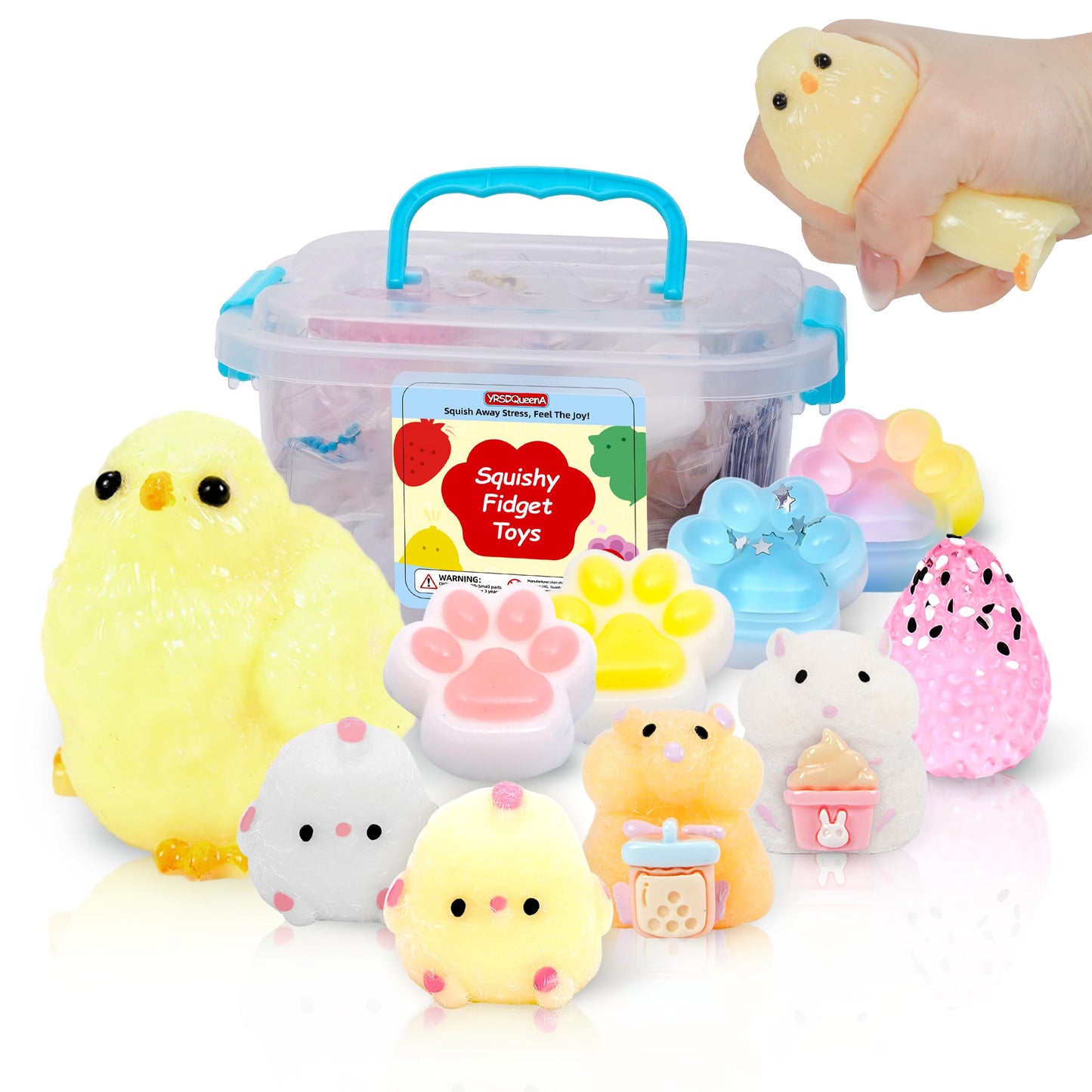 YRSDQueenA 10 Pack Taba Squishies – Toy Box, Stickers & Kawaii Fidget Toys for Kids