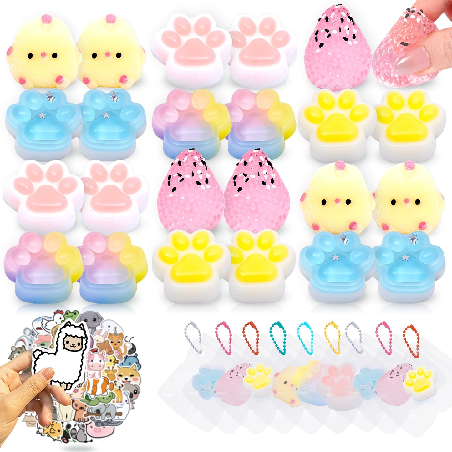 YRSDQueenA Taba Squishy Pack – 24 Cute Squishies + 50 Stickers