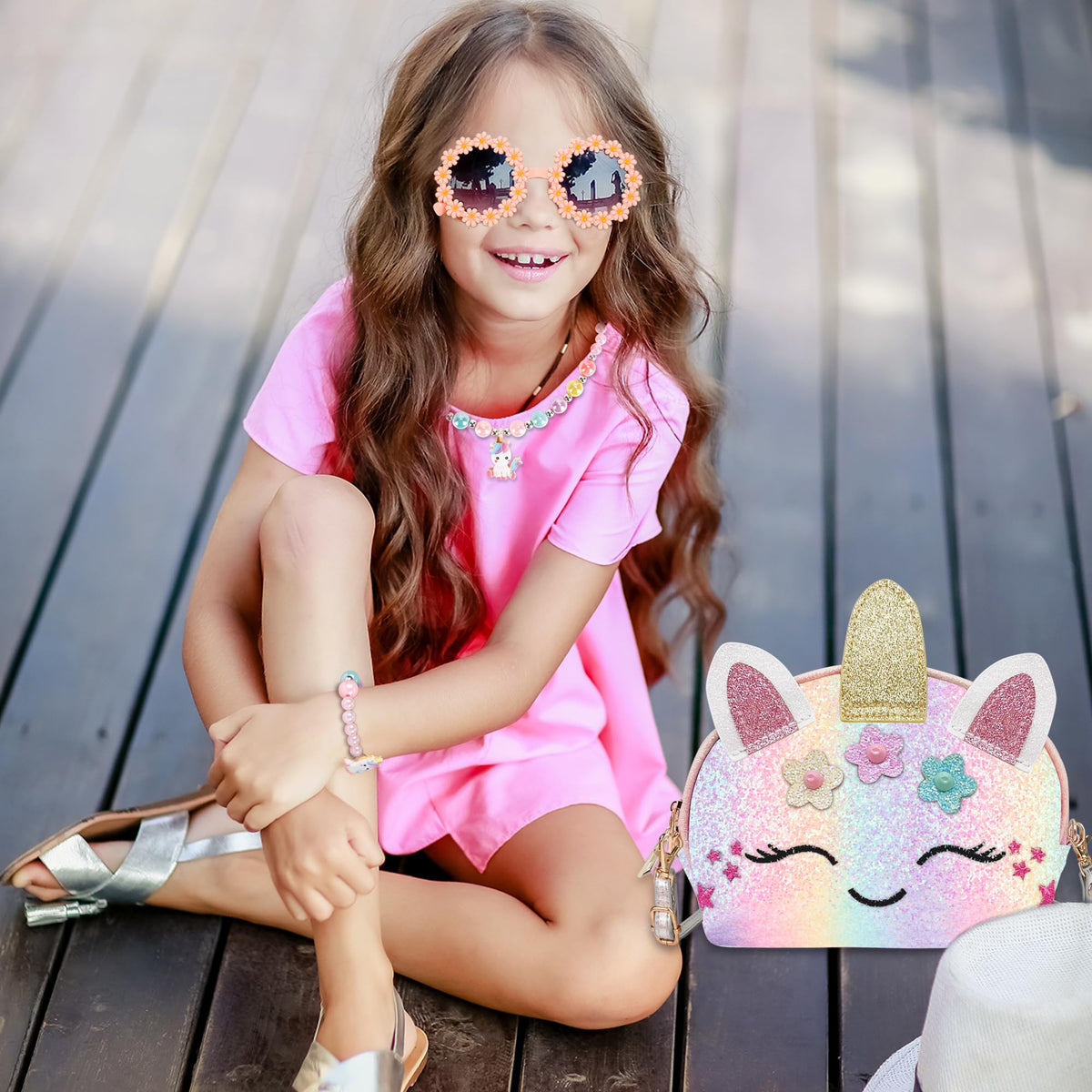 YRUBOHA Unicorn Purse for Girls – Dress-Up Jewelry & Makeup Bag Gift