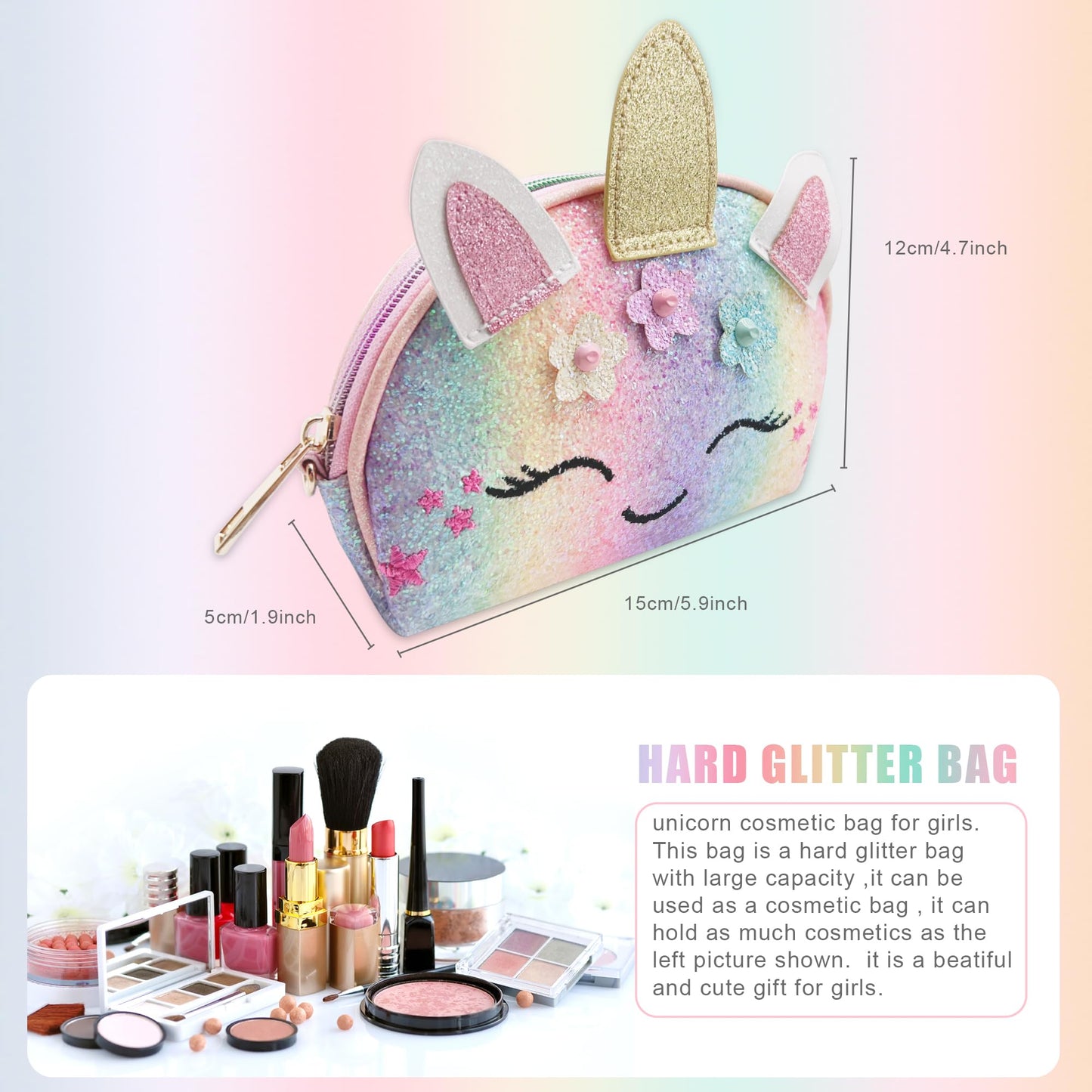 YRUBOHA Unicorn Purse for Girls – Dress-Up Jewelry & Makeup Bag Gift
