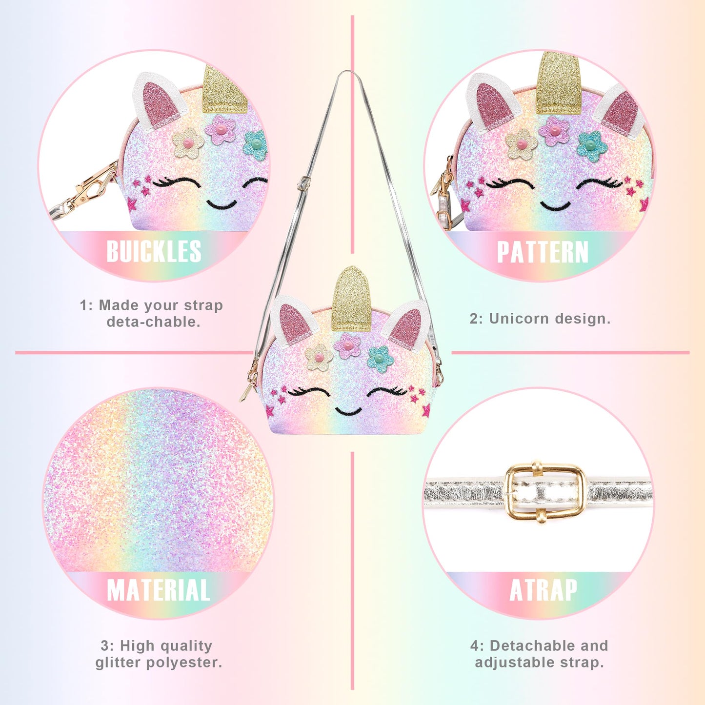 YRUBOHA Unicorn Purse for Girls – Dress-Up Jewelry & Makeup Bag Gift