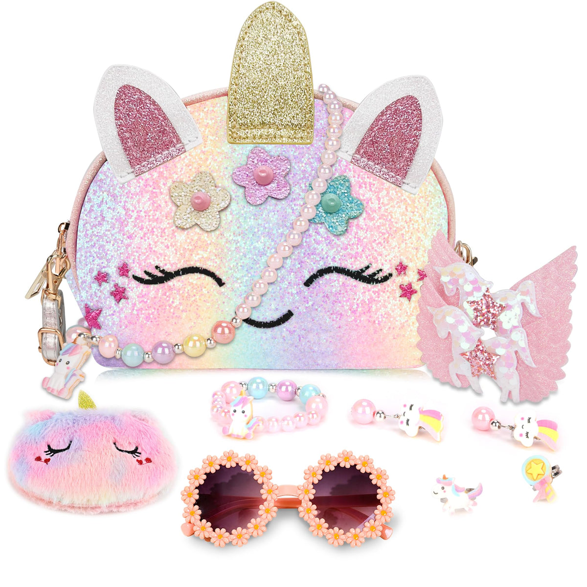 YRUBOHA Unicorn Purse for Girls – Dress-Up Jewelry & Makeup Bag Gift