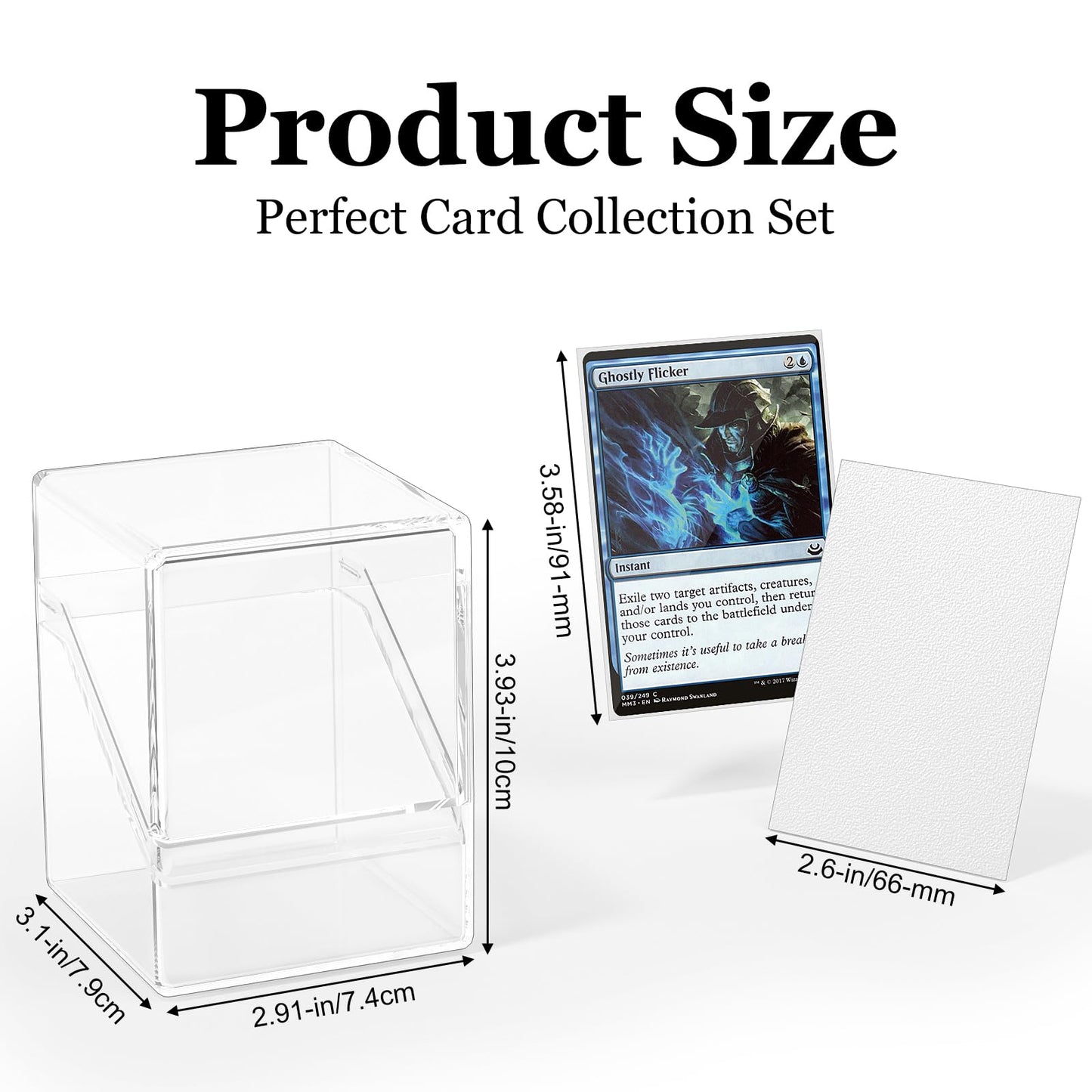 YSCare Card Deck Box Case – 100 Sleeves & Divider, Clear Storage for MTG, Yu-Gi-Oh & Sports Cards