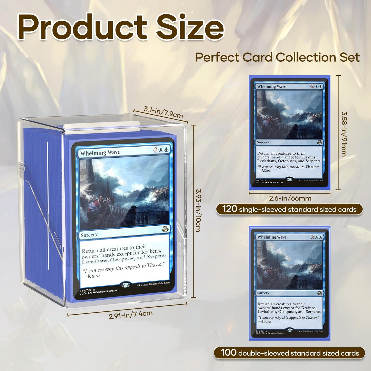 YSCare 6 Pack Card Deck Boxes with 600 Sleeves | Clear Commander Case for MTG & Trading Cards