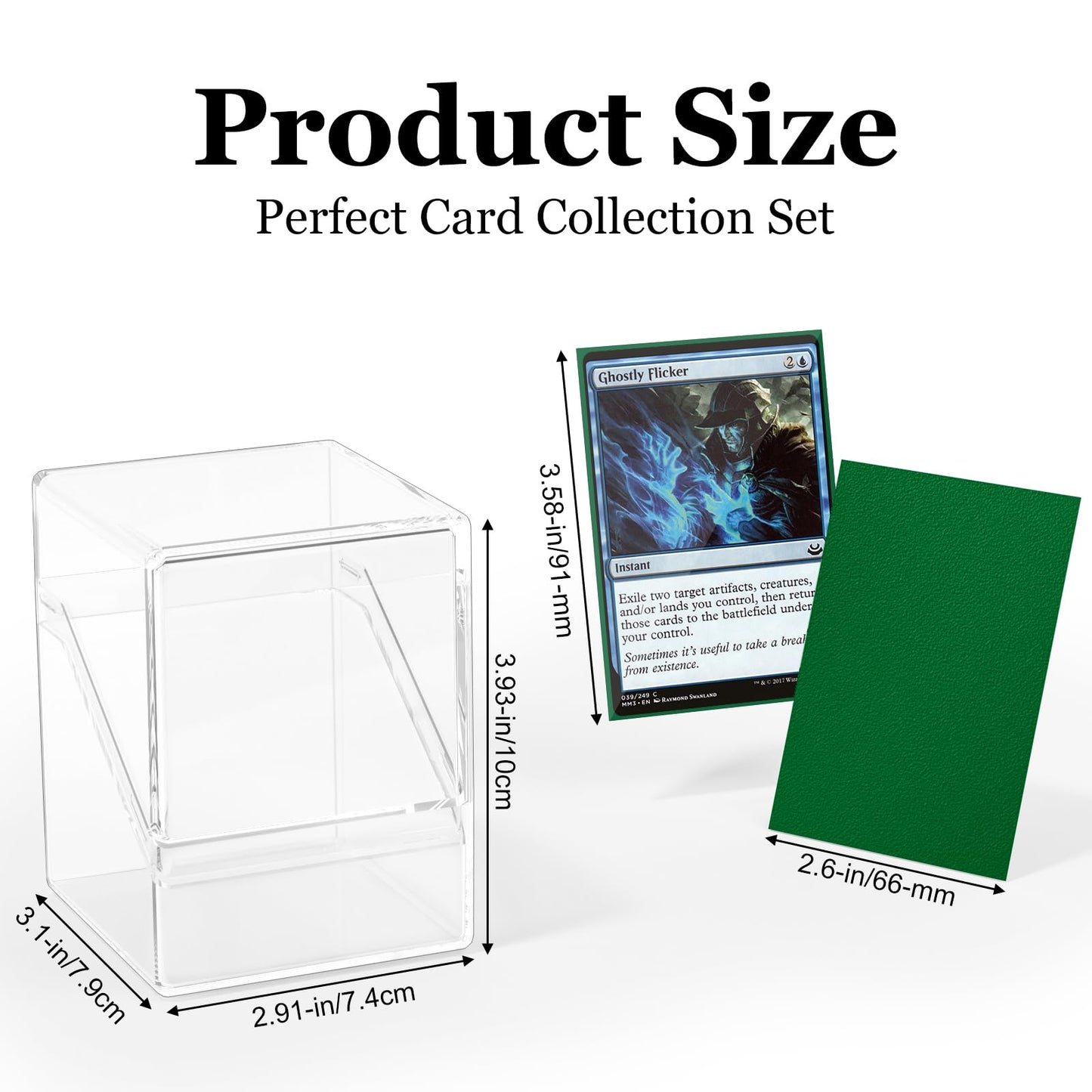 YSCare 2 Pack Card Deck Boxes with 200 Sleeves & Dividers | Dark Green Storage for MTG, Yu-Gi-Oh & Trading Cards