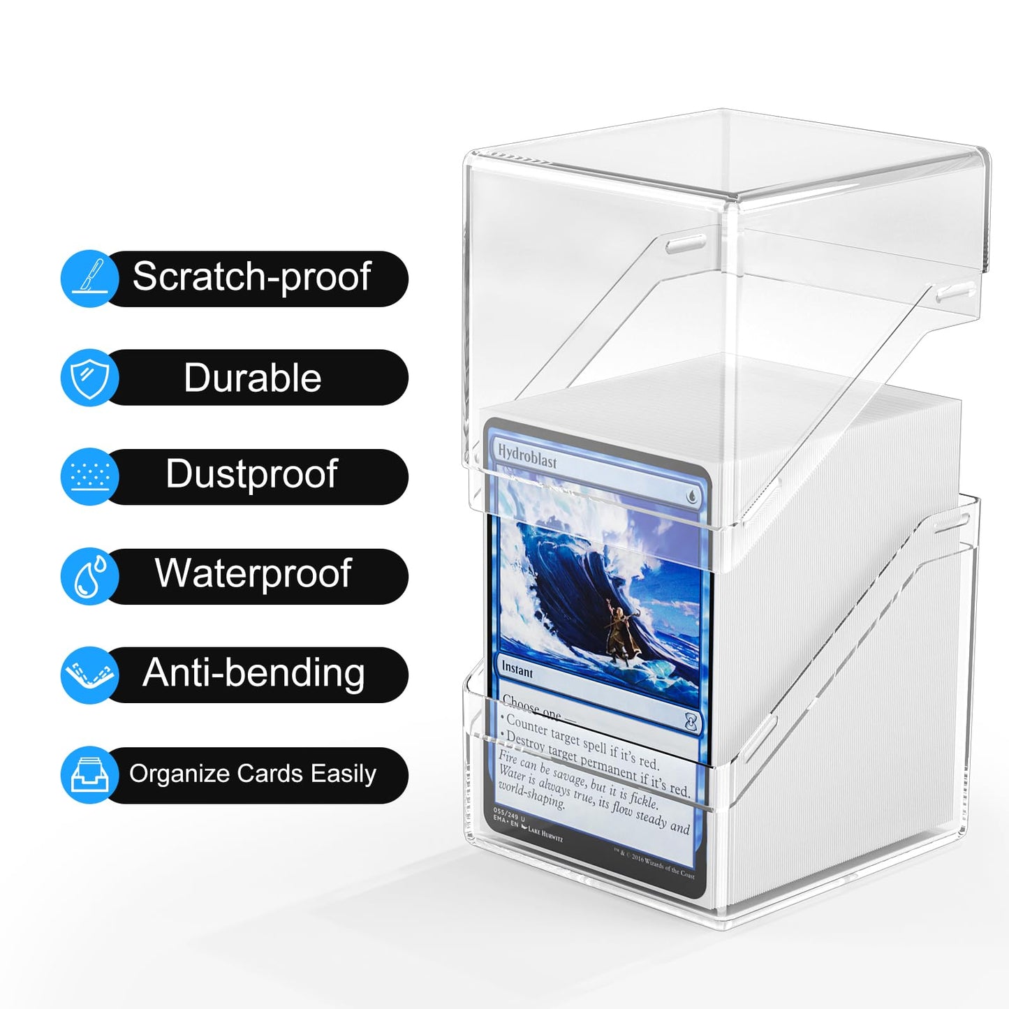 YSCare Card Deck Box Case – 100 Sleeves & Divider, Clear Storage for MTG, Yu-Gi-Oh & Sports Cards