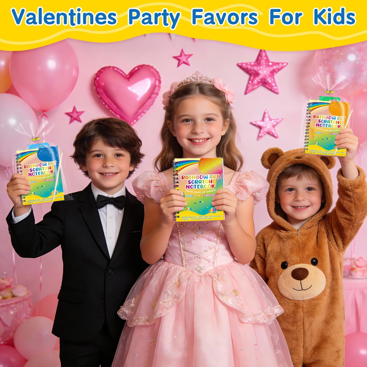 YSCare Scratch Arts 32-Pack Rainbow Notebooks – Party Favors & Classroom Prizes for Kids