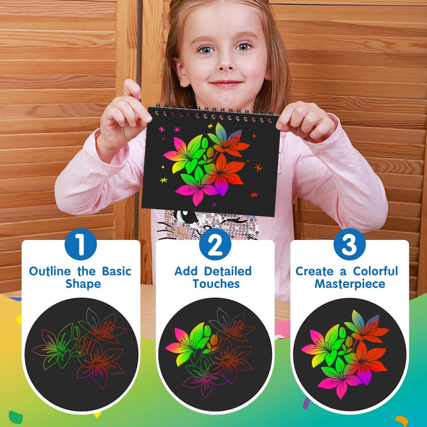 YSCare Scratch Arts 32-Pack Rainbow Notebooks – Party Favors & Classroom Prizes for Kids