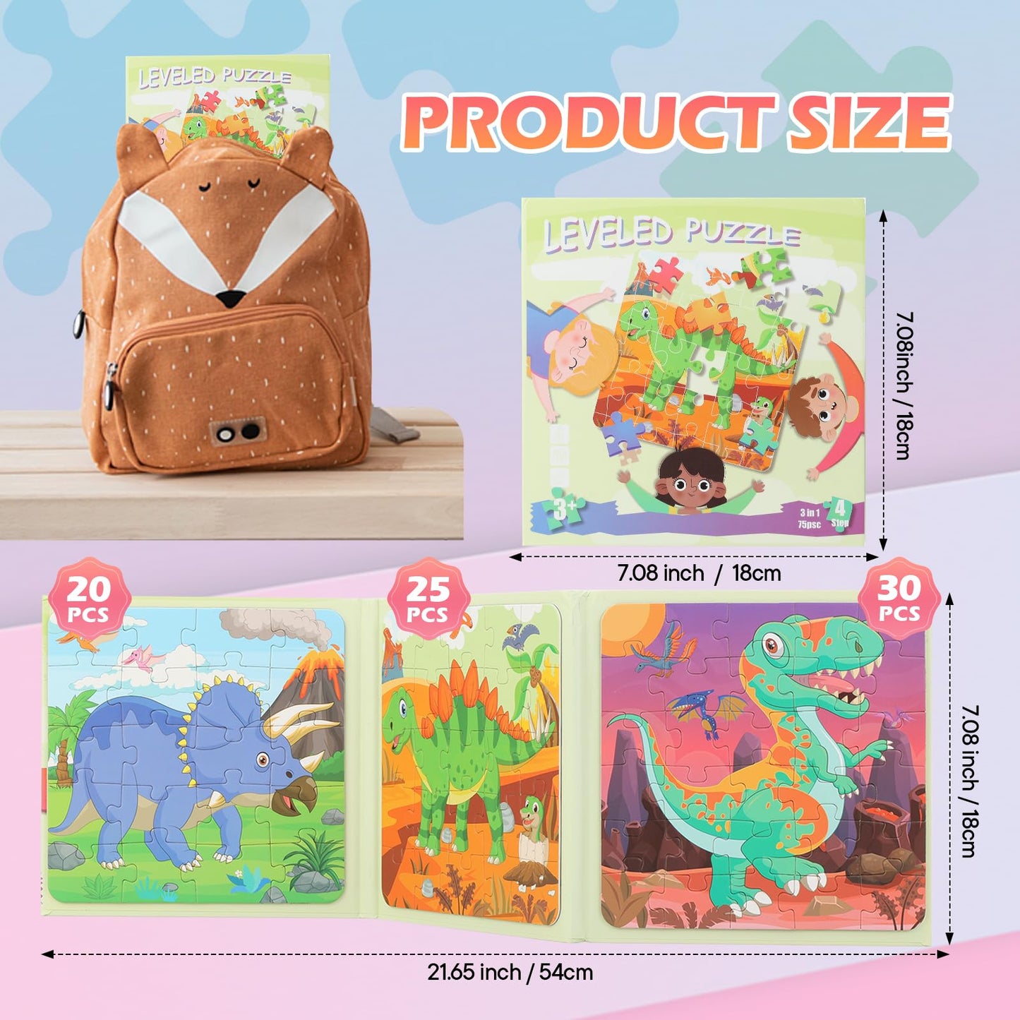YSCEN Magnetic Puzzles for Kids – Dinosaur Jigsaw Set & Travel Toys (Ages 3-5)