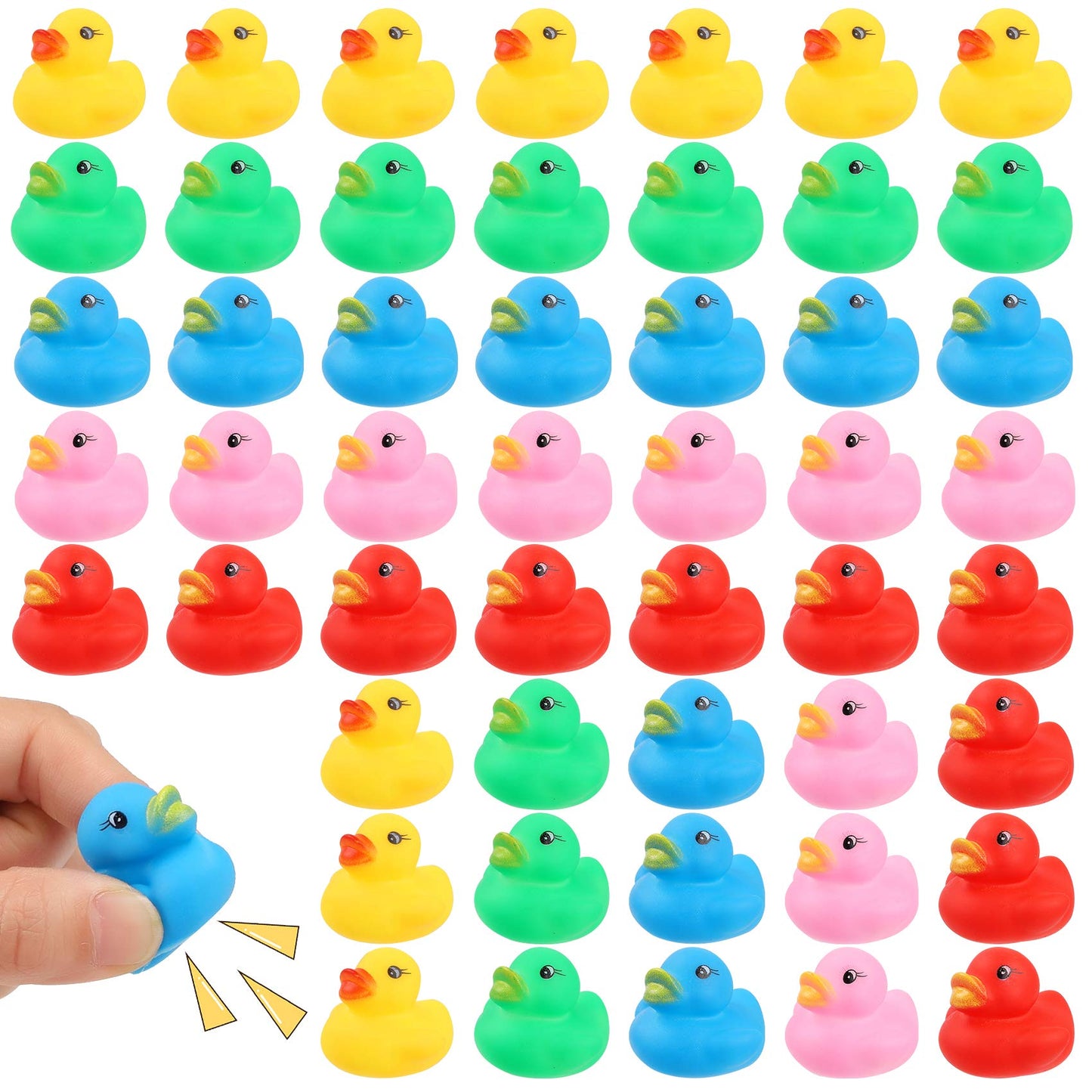 YsesoAi 50 Pcs Rubber Ducks Bath Toy – Multicolor Mini Floating Duck Set for Bath, Party Favors & Gifts