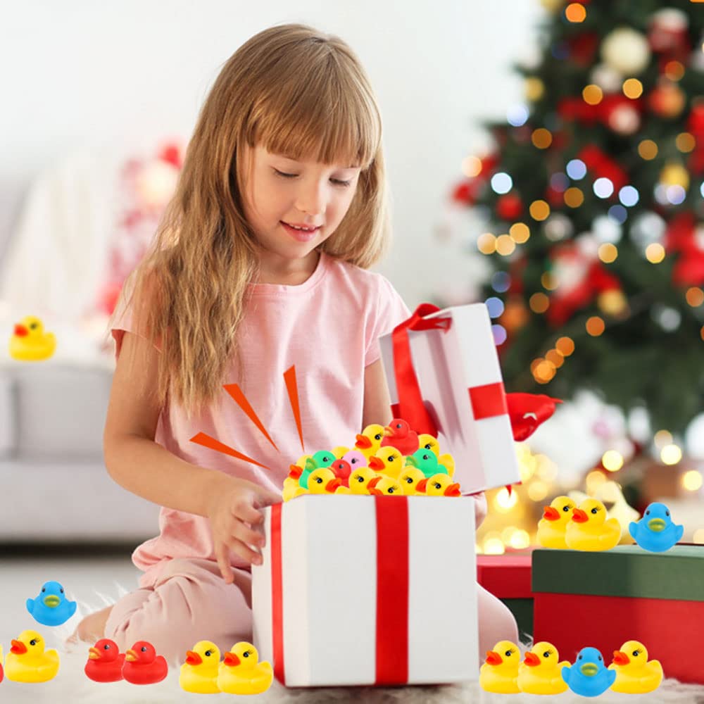 YsesoAi 50 Pcs Rubber Ducks Bath Toy – Multicolor Mini Floating Duck Set for Bath, Party Favors & Gifts