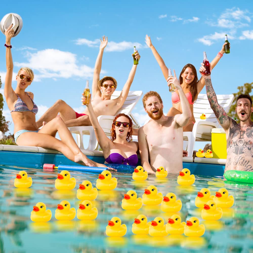 YsesoAi 50Pack Mini Rubber Ducks – Bulk Bath Toys, Party Favors, Classroom & Pool