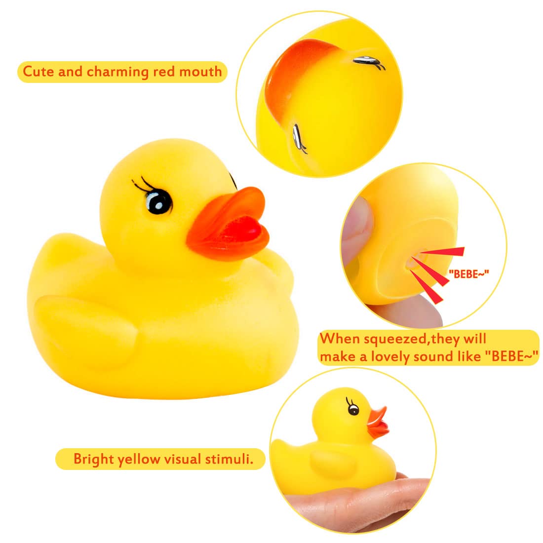 YsesoAi 50Pack Mini Rubber Ducks – Bulk Bath Toys, Party Favors, Classroom & Pool
