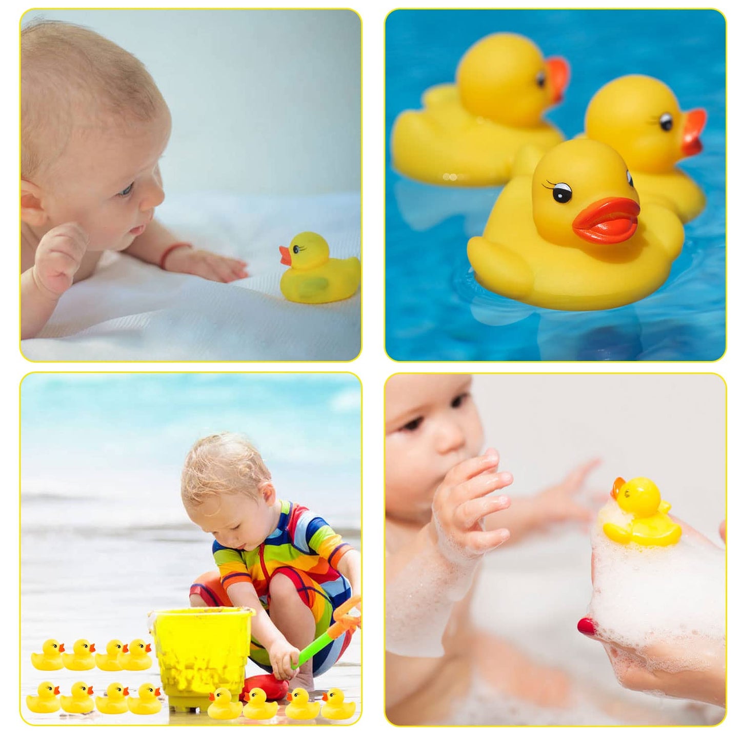 YsesoAi 50Pack Mini Rubber Ducks – Bulk Bath Toys, Party Favors, Classroom & Pool