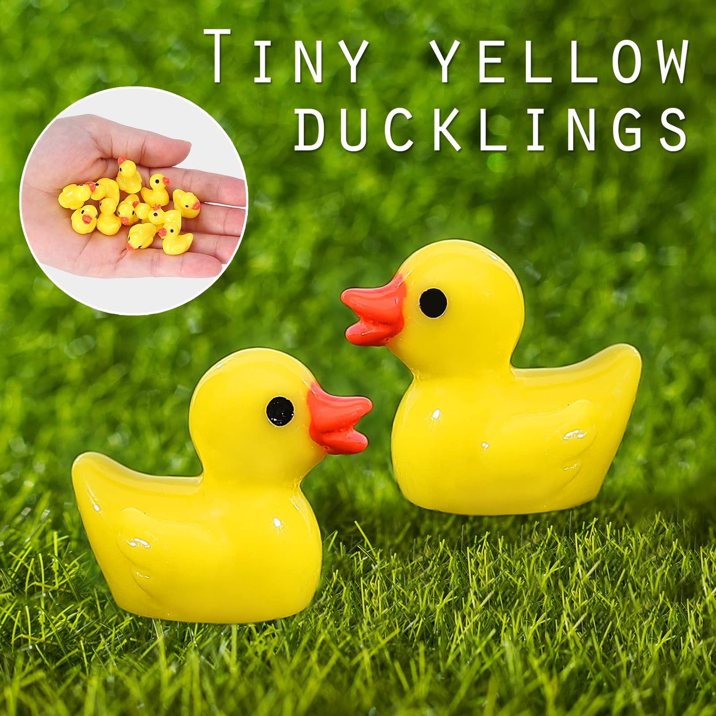 YsesoAi 100Pcs Mini Resin Ducks – Tiny Duck Figurines for Dollhouses, Gardens & DIY Decor