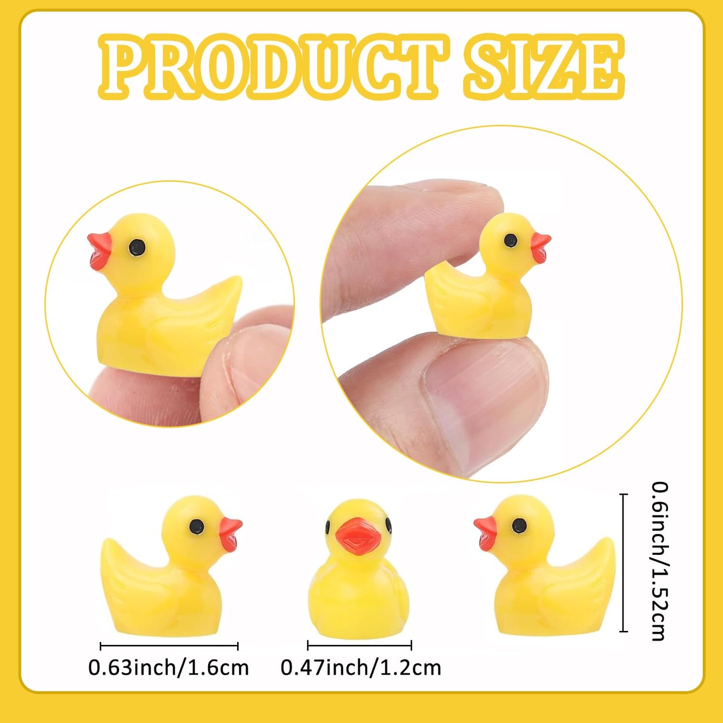YsesoAi 100Pcs Mini Resin Ducks – Tiny Duck Figurines for Dollhouses, Gardens & DIY Decor