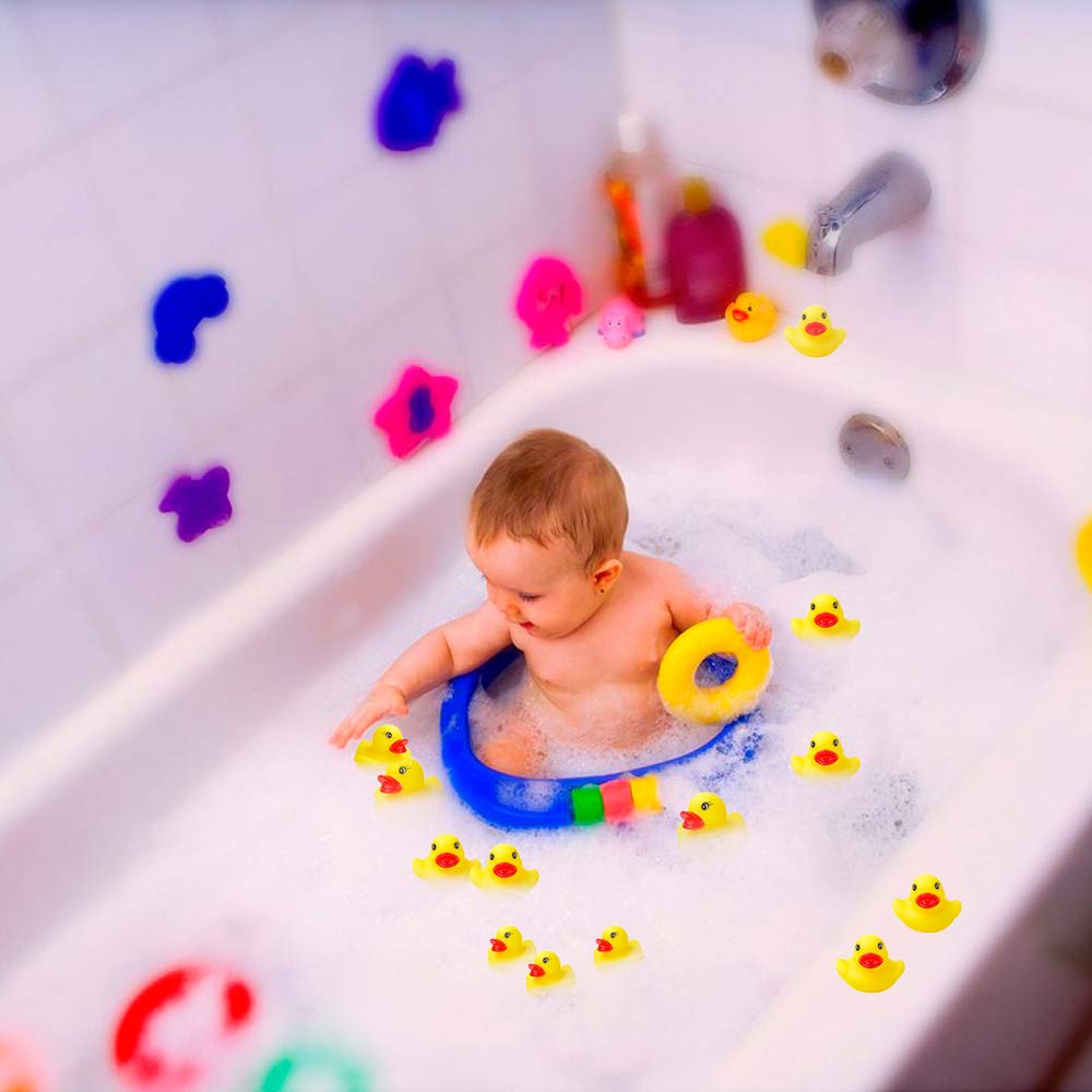 YsesoAi 50Pack Mini Rubber Ducks – Bulk Bath Toys, Party Favors, Classroom & Pool