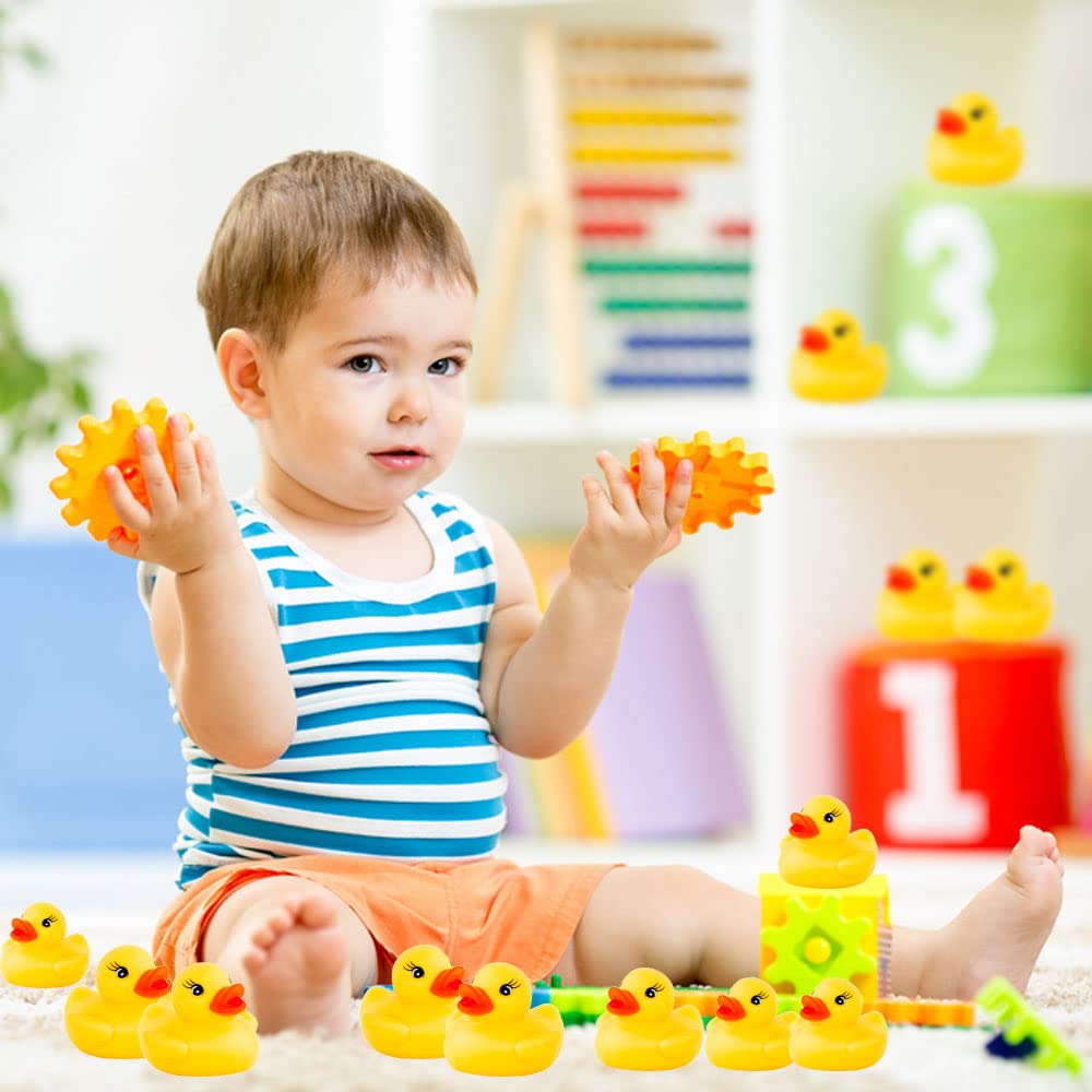 YsesoAi 50Pack Mini Rubber Ducks – Bulk Bath Toys, Party Favors, Classroom & Pool