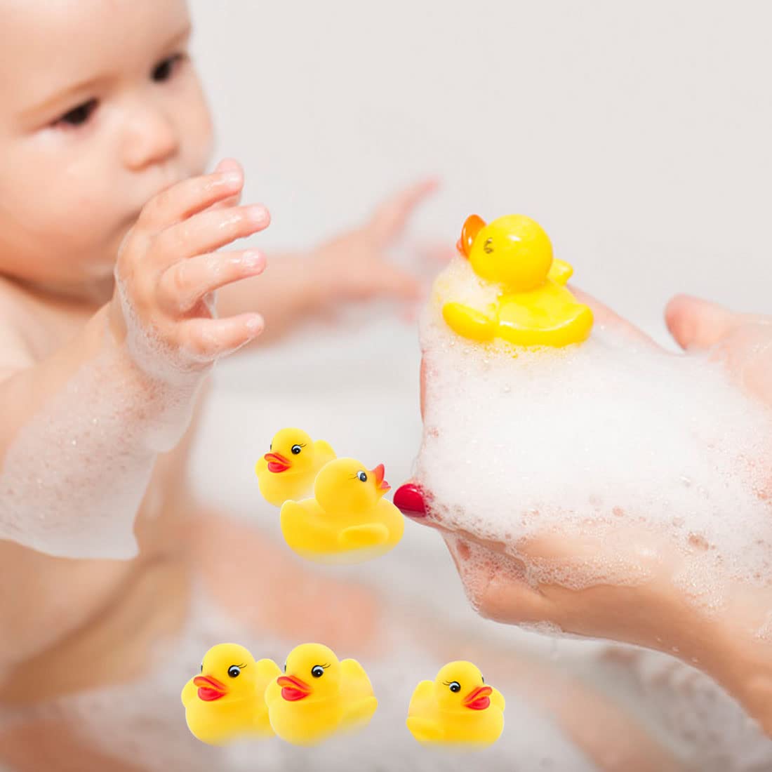 YsesoAi 50Pack Mini Rubber Ducks – Bulk Bath Toys, Party Favors, Classroom & Pool