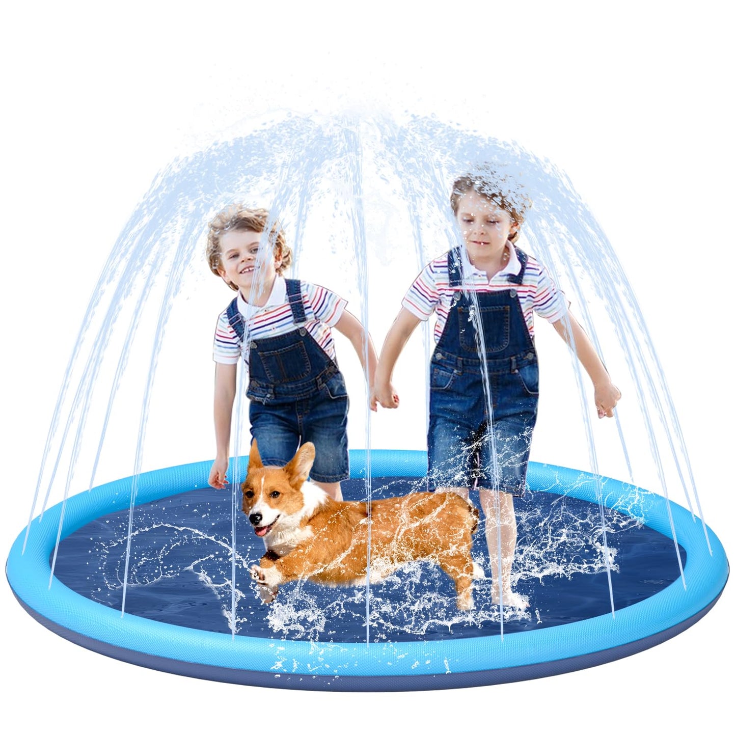 YSJILIDE Non-Slip Large Splash Pad XL Blue for Kids & Pets