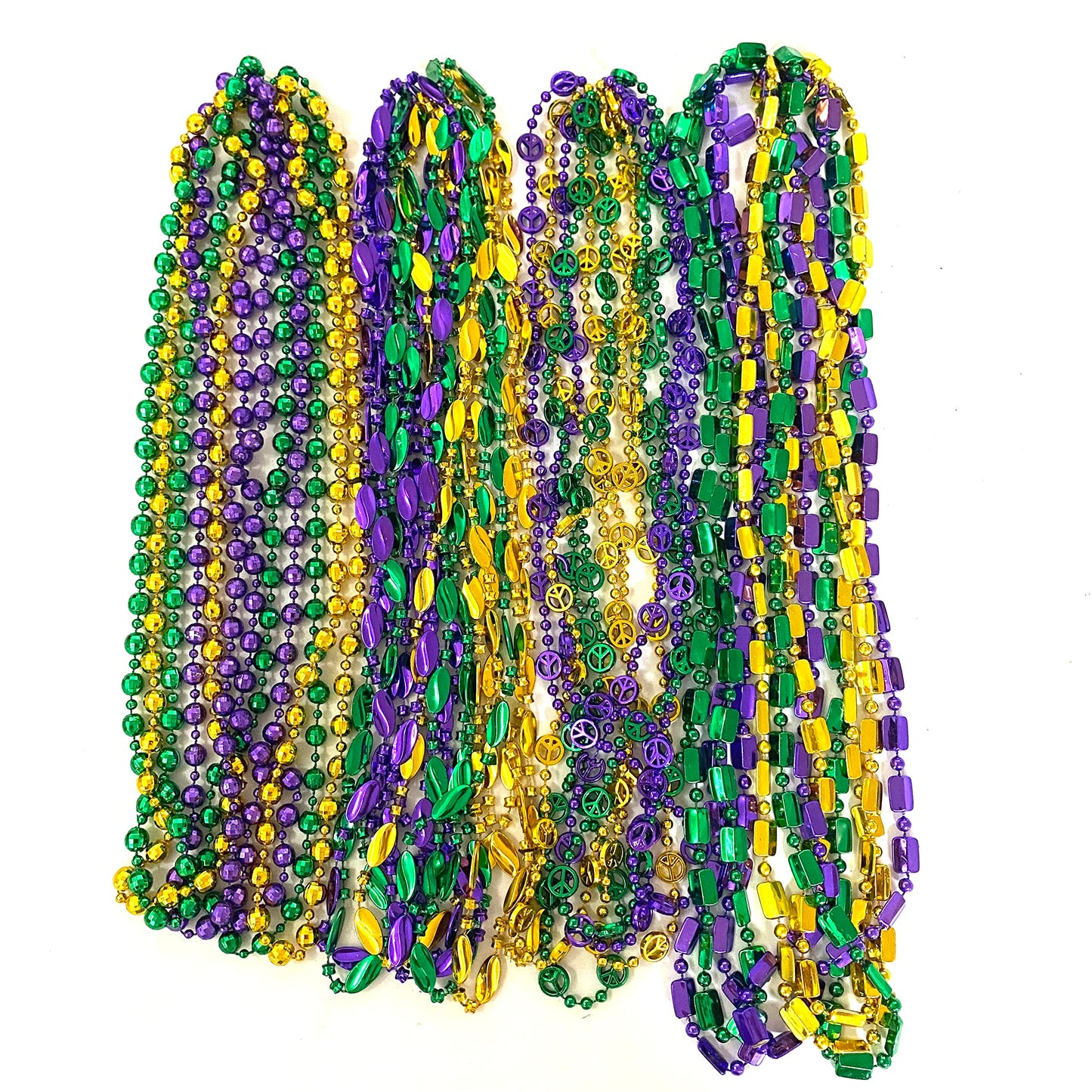 YSPPF 102 Pcs Mardi Gras Bead Necklaces – Gold Purple Green Carnival Beads