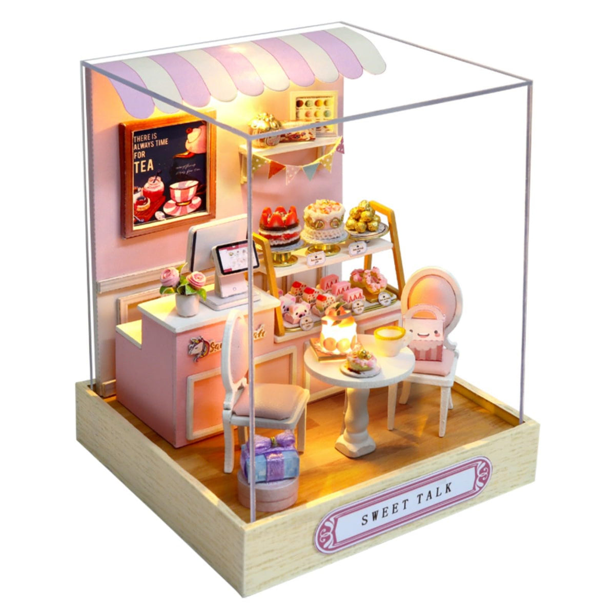 YSWOOD WORLD Sweet Talk DIY Miniature House Kit with LED & Dust Cover
