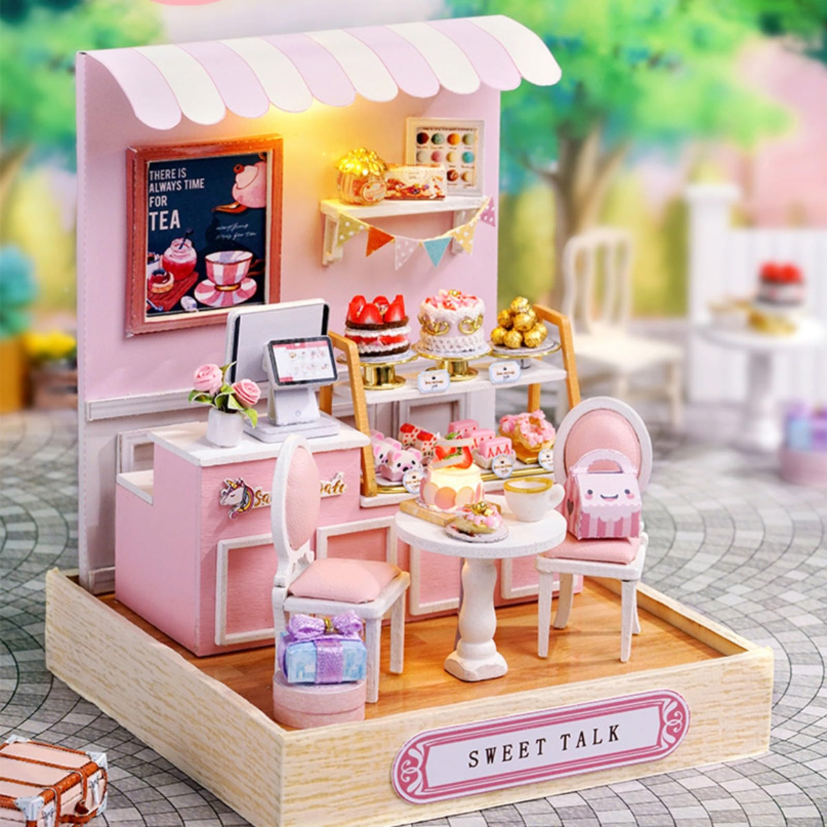 YSWOOD WORLD Sweet Talk DIY Miniature House Kit with LED & Dust Cover