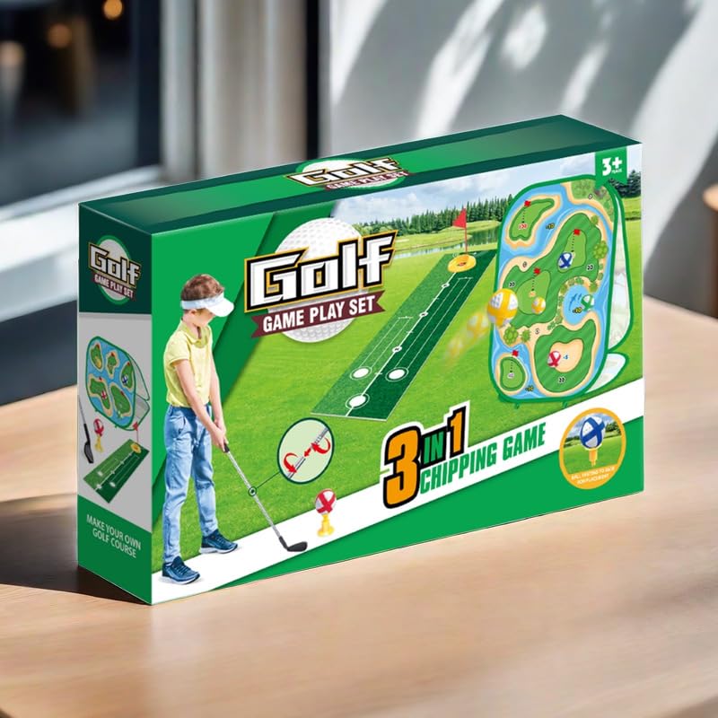 YSZZYSM 4-In-1 Kids Sticky Golf Set – Indoor/Outdoor Practice & Games