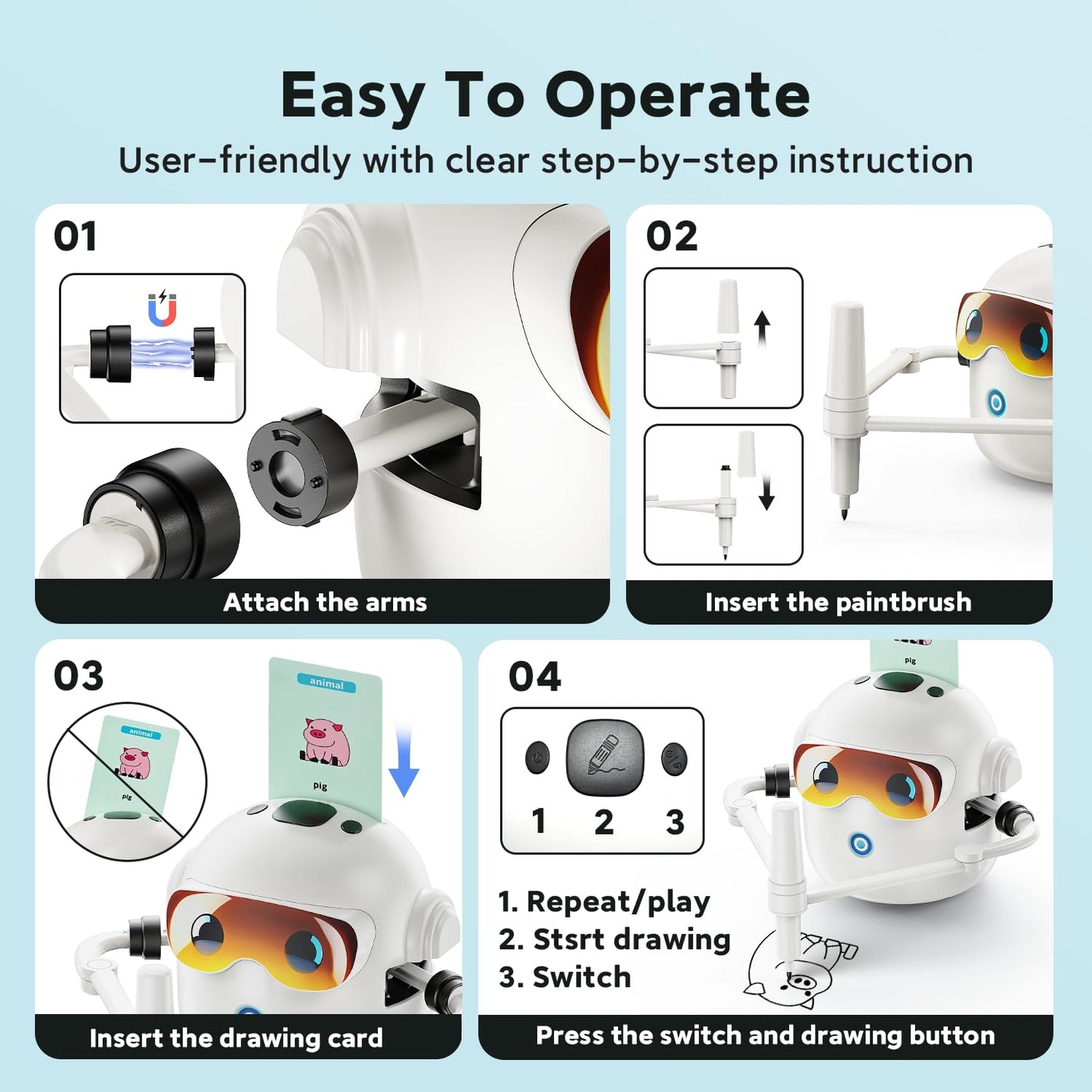 Ytcx.Tech Drawing Robot for Kids – Interactive Montessori Art Learning Toy