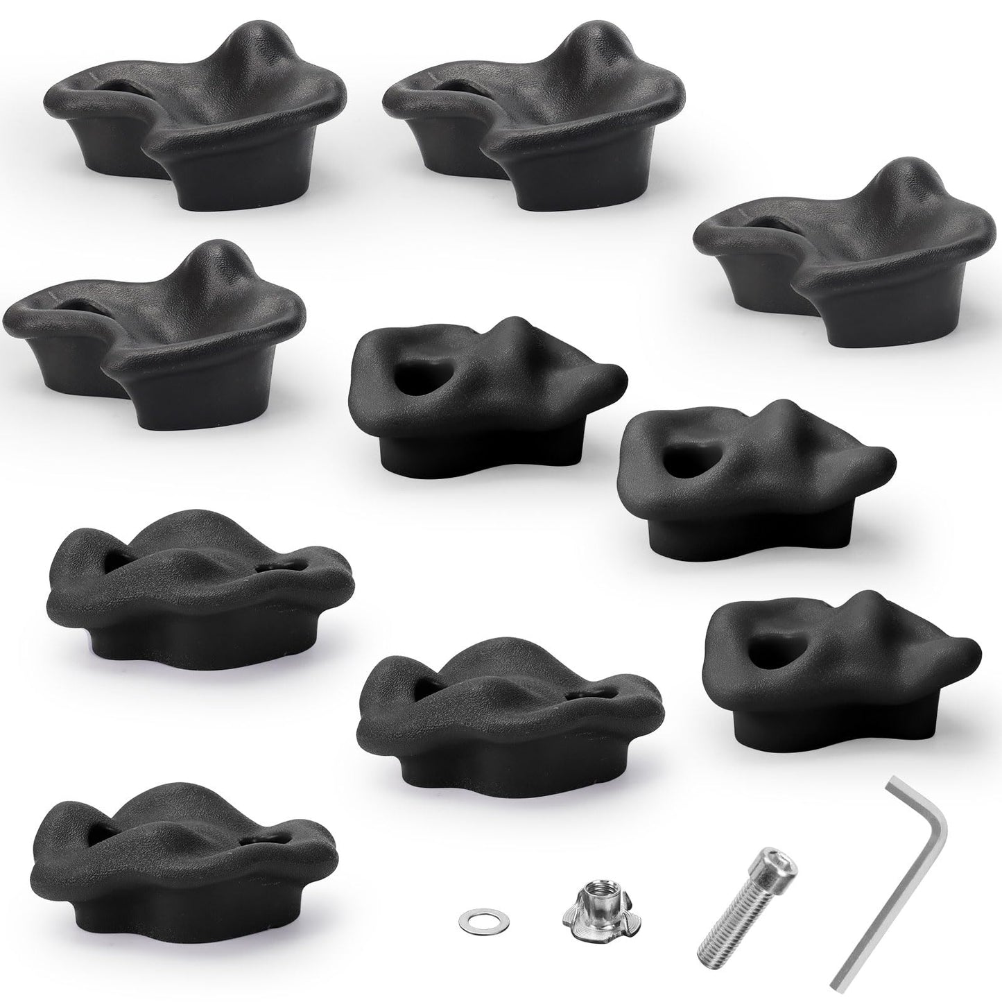 YTCYKJ 10PCS Rock Climbing Holds for Kids and Adults – Extra Large Indoor/Outdoor Wall Kit with Mounting Hardware