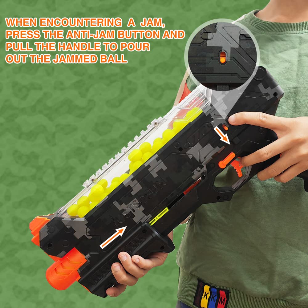 YTSWELE Blaster Gun with Protective Goggles — 110 FPS, 100 Rounds, Nerf Hyper Compatible (Camo)