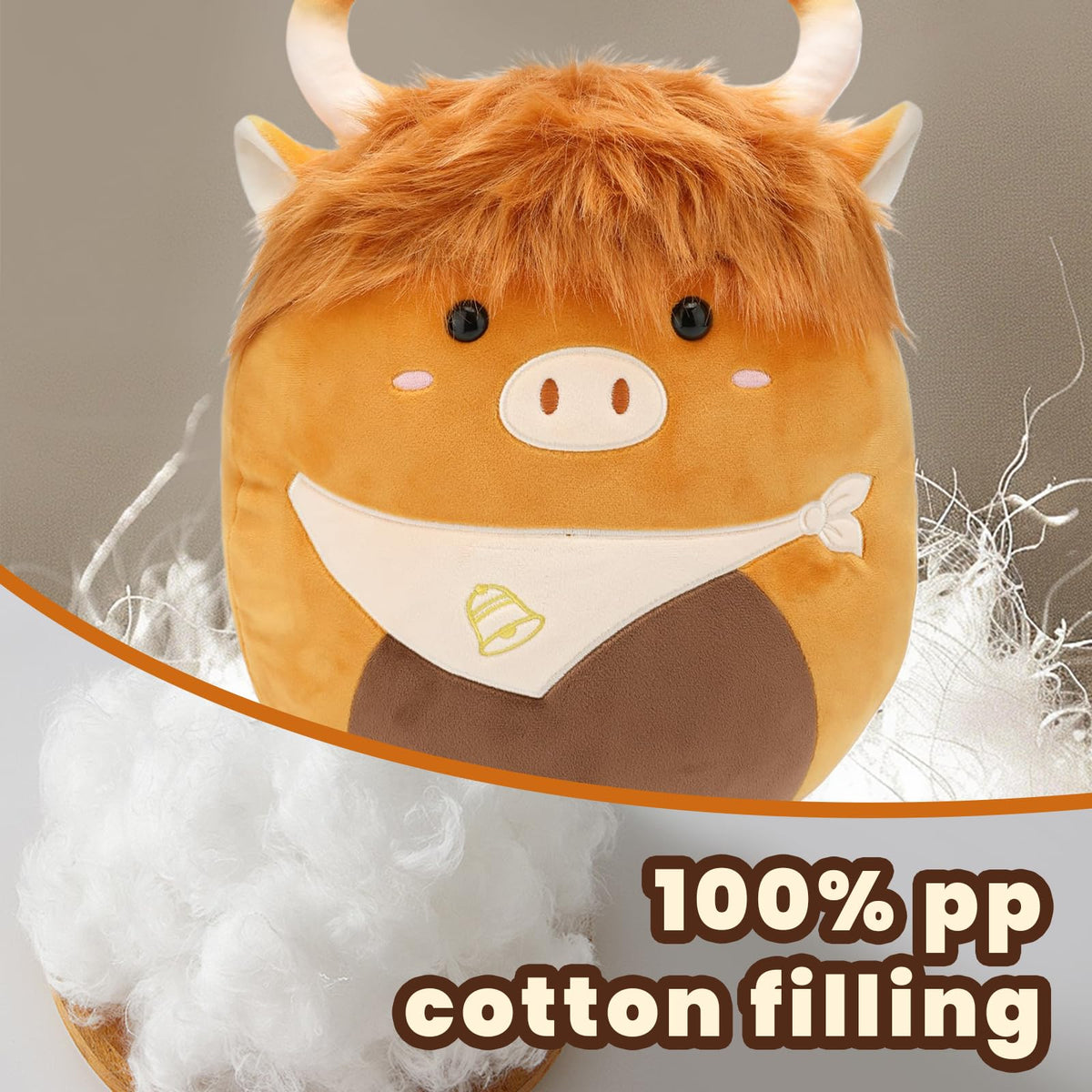 Yytoyshop Highland Cows Plush Pillow - Adorable Cow Stuffed Animal & Home Decor