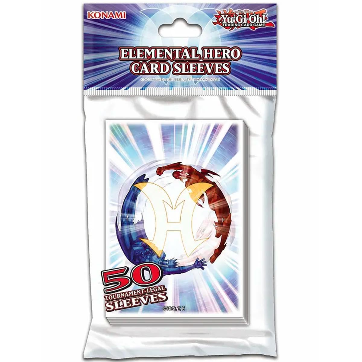 Yu-Gi-Oh! Elemental Hero Card Sleeves (50-Pack) – Konami Official Deck Protectors, Tournament Legal