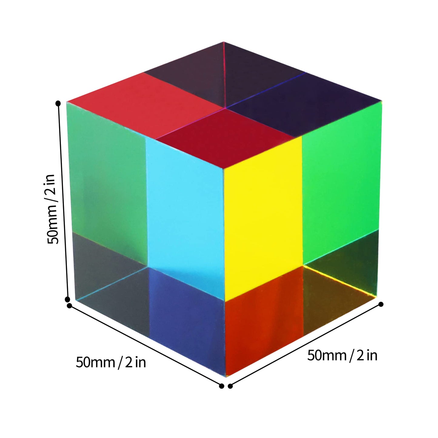 YuanDian CMY Cube – Color Mixing Acrylic Prism for Home & Education